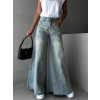 Modrozelené extra wide leg široké džíny AKIHIKO (Veľkosť L)
