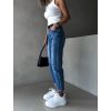 Modré basic jednoduché mom jeans džíny KLARYS (Veľkosť L)