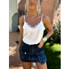 Bílý elegantní top tílko FLAVIOS s krajkou (Veľkosť M/L)