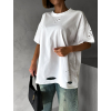 Biele oversized trhané tričko BERATI
