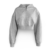 Sivá bavlnená crop krátka mikina JANEIRO na zips
