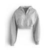 Sivá bavlnená crop krátka mikina JANEIRO na zips