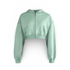 Zelená bavlnená crop krátka mikina JANEIRO na zips
