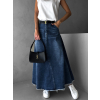 Modrá široká džínsová dlhá sukňa LAUCEN