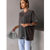 Šedé oversize trhané tričko BERATI