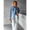 Světlá džínová basic oversize bunda REINDEER (Veľkosť L)