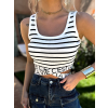 Biely pruhovaný crop top OLOVOT