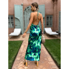 97899 4 zelene elegantni satenove saty bileni