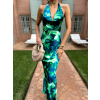 97899 2 zelene elegantni satenove saty bileni