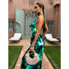 97899 3 zelene elegantni satenove saty bileni