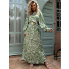 Zelené dlhé maxi šaty GORYS s opaskom