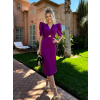 Tmavo fialové elegantné šaty TOLAR s prestrihom