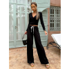 Čierne pohodlné nohavice AJSAL s rozšírenými nohavicami