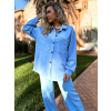 Modrá oversize košeľa LAILAPS dlhým rukávom