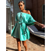 Mentolové oversize elegantné šaty GRANDIE