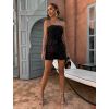 Černý kraťasový elegantní komplet HULVA (Veľkosť M)