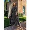 Leopardie hnedé dlhé mušelínové šaty THAD