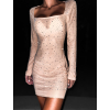 Nude trblietavé sieťované šaty RINATE s kamienkami