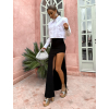 Čierna dlhá elegantná sukňa ALPERE s rázporkom