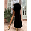 Čierna dlhá elegantná sukňa ALPERE s rázporkom