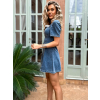 Modré áčkové krátke šaty YONCA so zipsom
