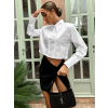 Biela krátka 100% bavlna crop top košele HAKAN