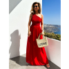Červené elegantné dlhé šaty FLOAT