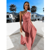 Lososové elegantné dlhé šaty FLOAT na jedno rameno