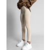 Béžové basic elastické rebrované legíny MARTINELI