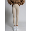 Béžové basic elastické rebrované legíny MARTINELI