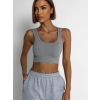 Šedý basic krátky športový top ROJELIO