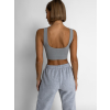 Šedý basic krátky športový top ROJELIO