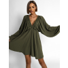 Khaki krátké basic boho šaty RANGE (Veľkosť ONESIZE)
