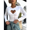 Bílé body PHONG s dlouhým rukávem (Veľkosť ONESIZE)
