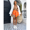 Oranžová volániková letná sukňa IRKANT