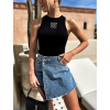Čierny rebrovaný top YASIN