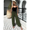 Khaki volné elegantní kalhoty ARAM (Veľkosť ONESIZE)