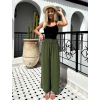 Khaki volné elegantní kalhoty ARAM (Veľkosť ONESIZE)