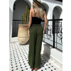 Khaki volné elegantní kalhoty ARAM (Veľkosť ONESIZE)