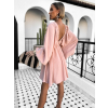 Starorůžové krátké boho šaty RANGE s výstřihem do V (Veľkosť ONESIZE)