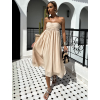 Krémové boho šaty AUTEREL bez rukávov