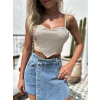 Krémový třpytivý top GILIS ve tvaru srdce (Veľkosť M/L)