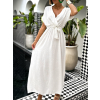 Bílé maxi elegantní šaty FEYLING se zavazováním (Veľkosť ONESIZE)