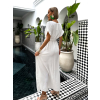 Bílé maxi elegantní šaty FEYLING se zavazováním (Veľkosť ONESIZE)