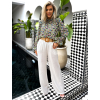 Černá elegantní květinová halenka ELIZAEN (Veľkosť ONESIZE)