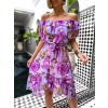 Fialové letné kvetinové šaty ROCCO s volánikmi