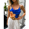 Modrý kvetovaný crop top ESLI