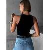 Čierny elastický rebrovaný top ALGOS