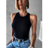 Čierny elastický rebrovaný top ALGOS