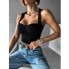 Černý elegantní korzet top DRAGAN (Veľkosť M/L)